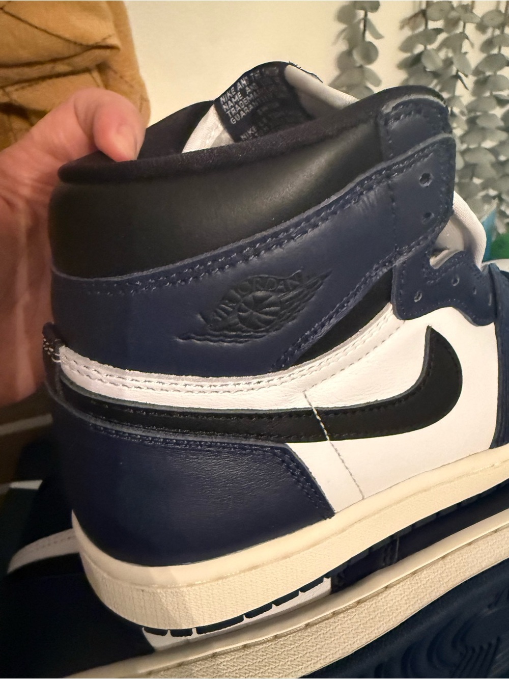 Nike Air Jordan 1 High Navy/White/Black Men’s Sneakers. Fits women size 7.5. - Picture 5 of 12